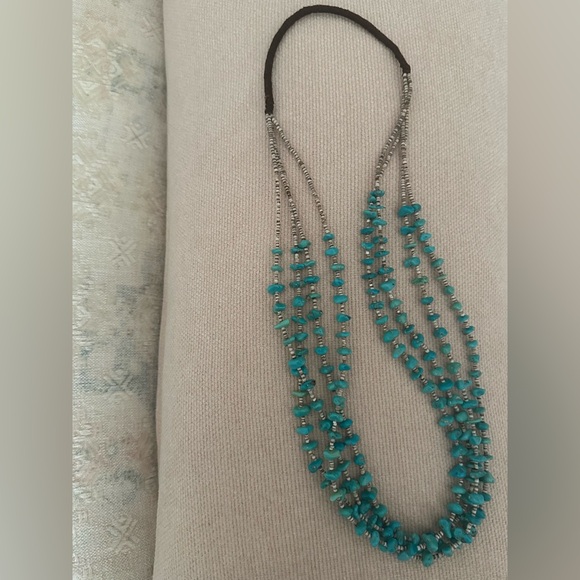 Jewelry - Vintage Native American Navajo Turquoise Nugget Necklace and Olive Shell Heishi